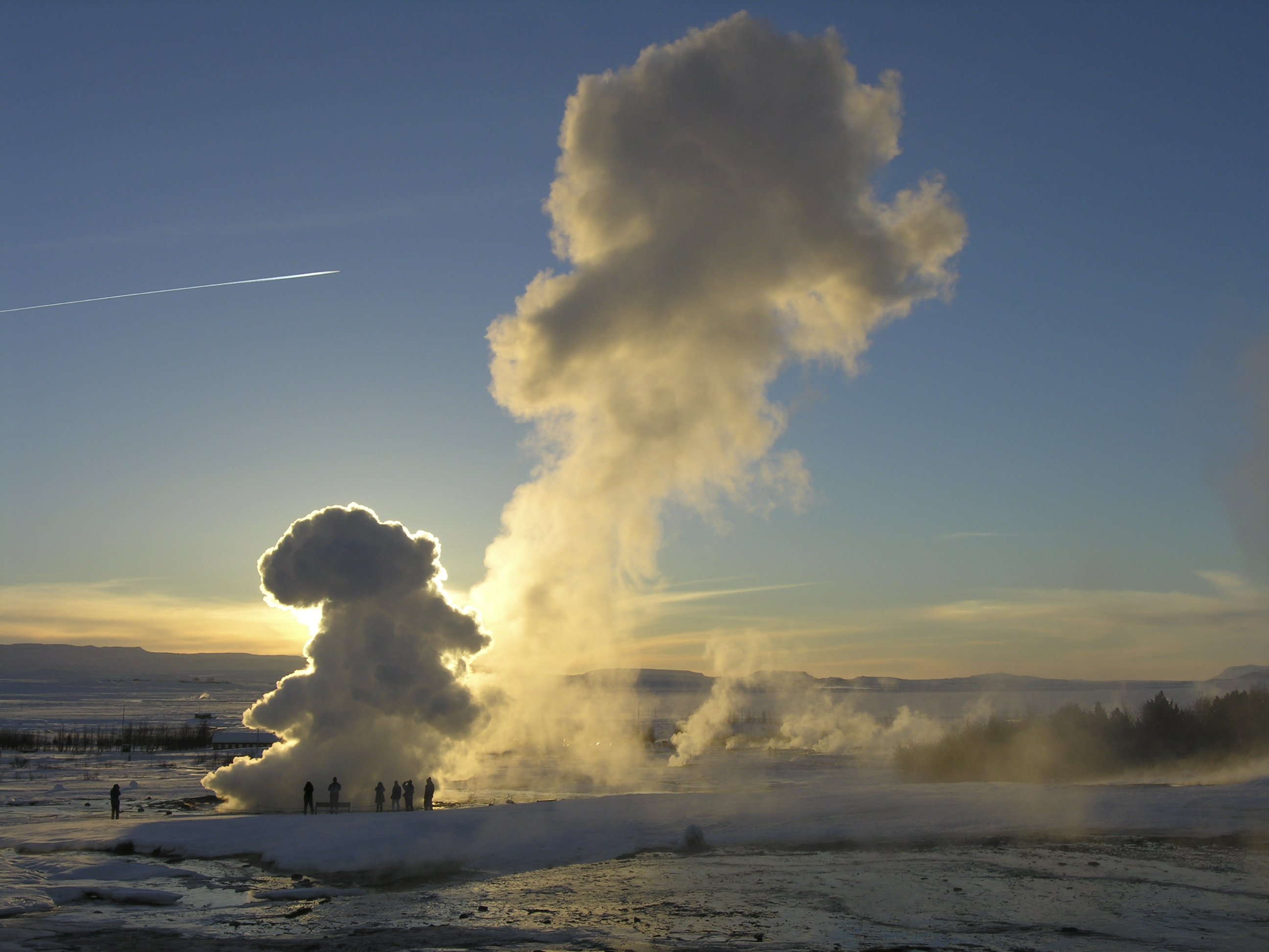 Strokkur in winter, Iceland