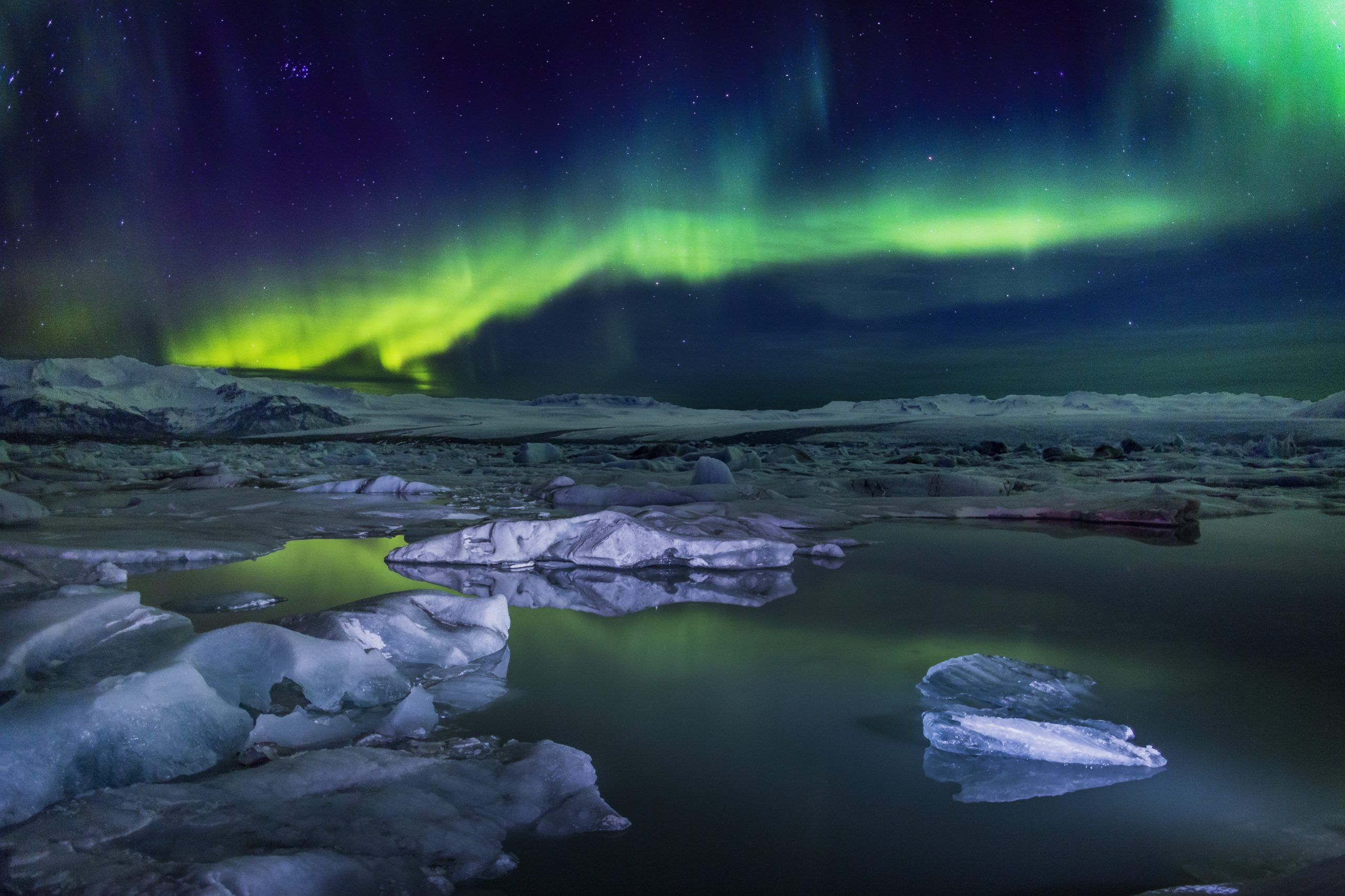 Jokulsarlon and the stunning aurora borealis Iceland