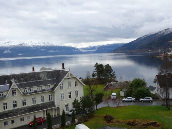 Fjord view from the Kviknes Hotel (photo credit Karen Kerr)
