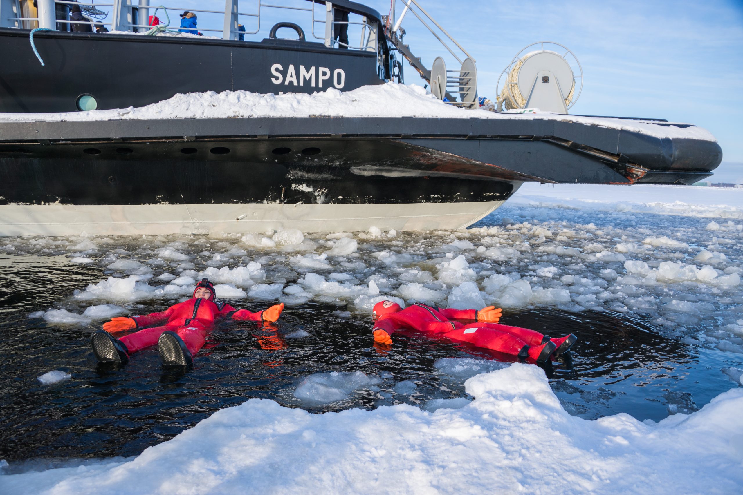 Experience Ice floating on an excursion aboard the Icebreaker Sampo