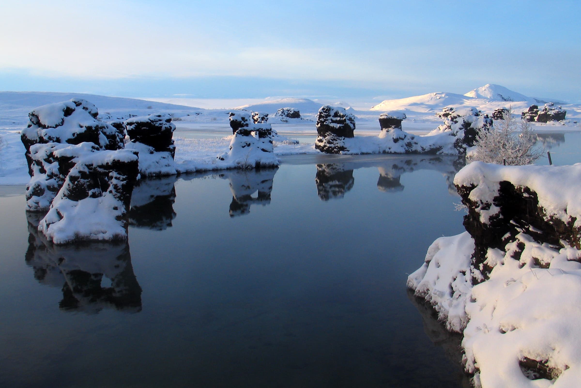 Winter Lake at Myvatn, Iceland