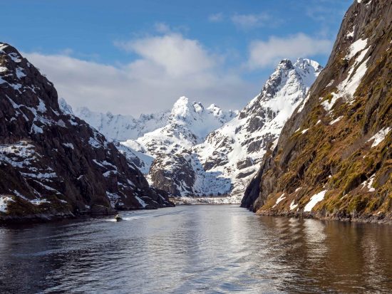 During the summer months Havila ships make a detour to the Trollfjord in the Lofoten Islands (weather permitting)  – an unforgettable experience!!